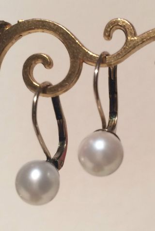 Zierliche Kleine Alte Echte Perlen Ohrhänger Ohrringe 333er Gold Um 1920 Bild