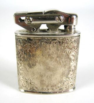 Feuerzeug Mit Gehäuse Aus 900er Silber Silver Pocket Lighter Rare Bild