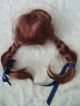 Alte Puppenteile Kupferrote Haar Perücke Zoepfe Vintage Doll Hair Wig 40 Cm Girl Puppen & Zubehör Bild 2