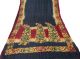 Indian Vintage Craft Saree Pure Khadi Printed Fabric Décor Paisley Black Sari Accessoires Bild 2
