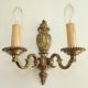 1 Paar Schöne Wandlampen Frankreich Lampe Vintage Antik Stil Brass Wall Sconces Antike Originale vor 1945 Bild 1