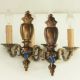 1 Paar Schöne Wandlampen Frankreich Lampe Vintage Antik Stil Brass Wall Sconces Antike Originale vor 1945 Bild 4