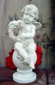 Amor Figur Lorbeerkranz Engel Skulptur Engelfigur Shabby Chic Gartenfigur 1900-1949 Bild 1
