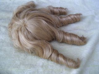 Alte Puppenteile Hellblonde Haar Perücke Locken Vintage Doll Hair Wig 40 Cm Girl Bild