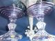 2 Teelichthalter Auf Fuß Kerzenständer Glas Bleikristall Alexandrit Lila Kristall Bild 1