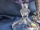 2 Teelichthalter Auf Fuß Kerzenständer Glas Bleikristall Alexandrit Lila Kristall Bild 2