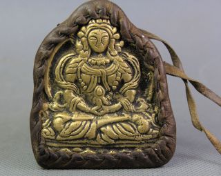 Reise Pilger Altar Anhänger Bronze Gottheit China Tibet Wohl Wohl 18.  Jhd Bild