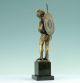 Römischer Krieger Mit Schild & Lanze Bronze Skulptur Um 1900 Natursteinsockel Bronze Bild 4