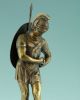 Römischer Krieger Mit Schild & Lanze Bronze Skulptur Um 1900 Natursteinsockel Bronze Bild 8