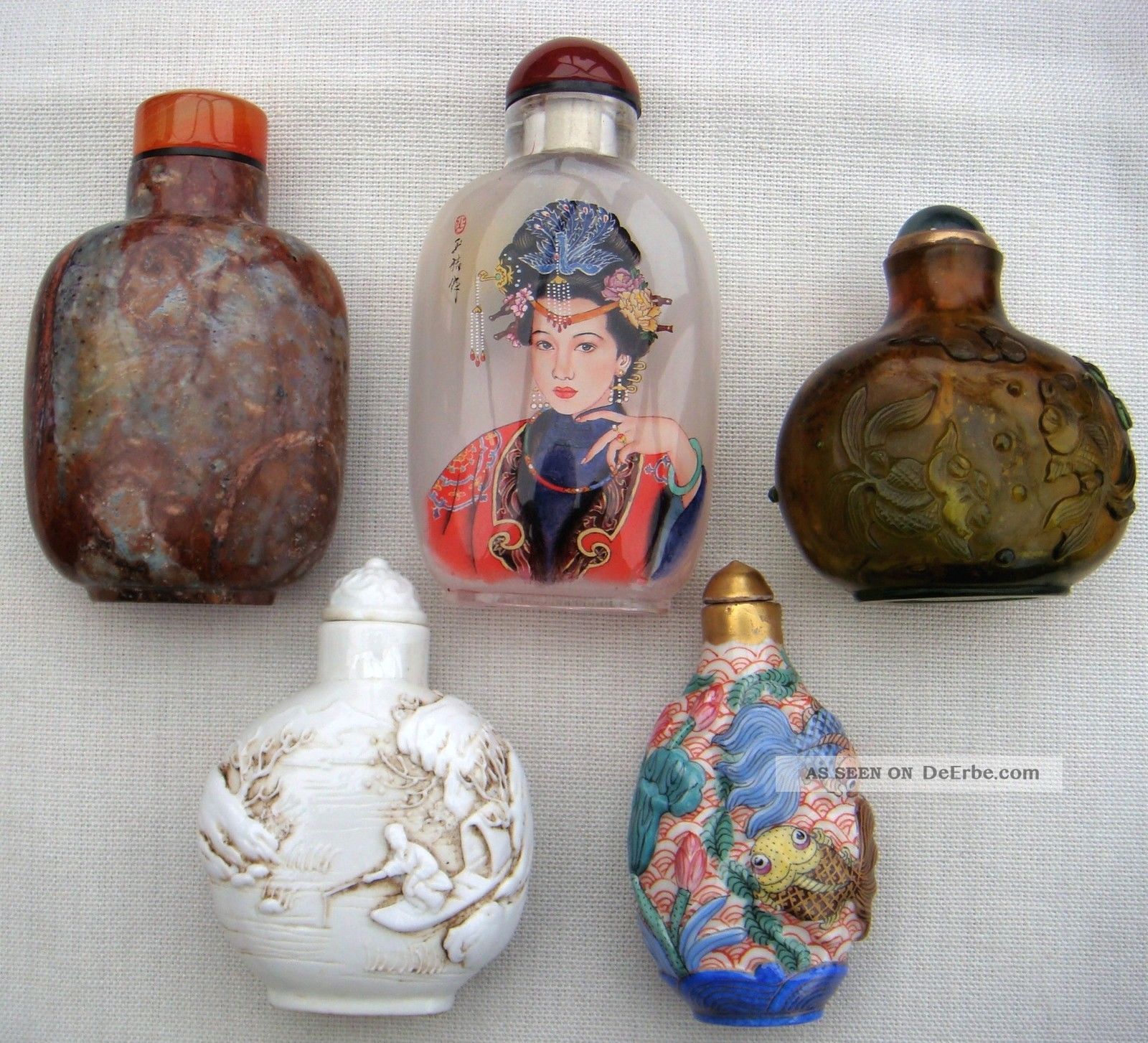 Snuff Bottle Snuffbottle,  5´er Sammlung,  China,  Asiatika Entstehungszeit nach 1945 Bild