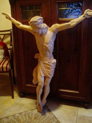 Monumentaler Jesus Christus Nazarener C.  110cm,  C.  9kg,  Meisterwerk Aus Holz Bild