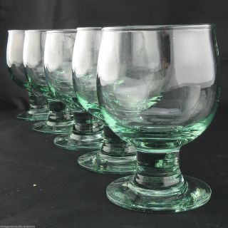 5 Stück Vintage Grünglas Gläser - Berliner Weisse - Römer Trinkglas Dickwandig Bild