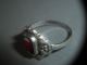 Jugendstil Art Deco Ring Fingerring 835 Silber Mit Facettiertem Granat Ca.  Gr.  50 Ringe Bild 8