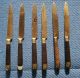 6 Antike Obstmesser,  Stahl - Bronze,  Mit Holzgriffen,  Klingen Gepunzt Haushalt Bild 1