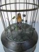 Alte Spieluhr In Form Eines Vogelbauers Vogelkäfig Messing Mechanische Musik Bild 6