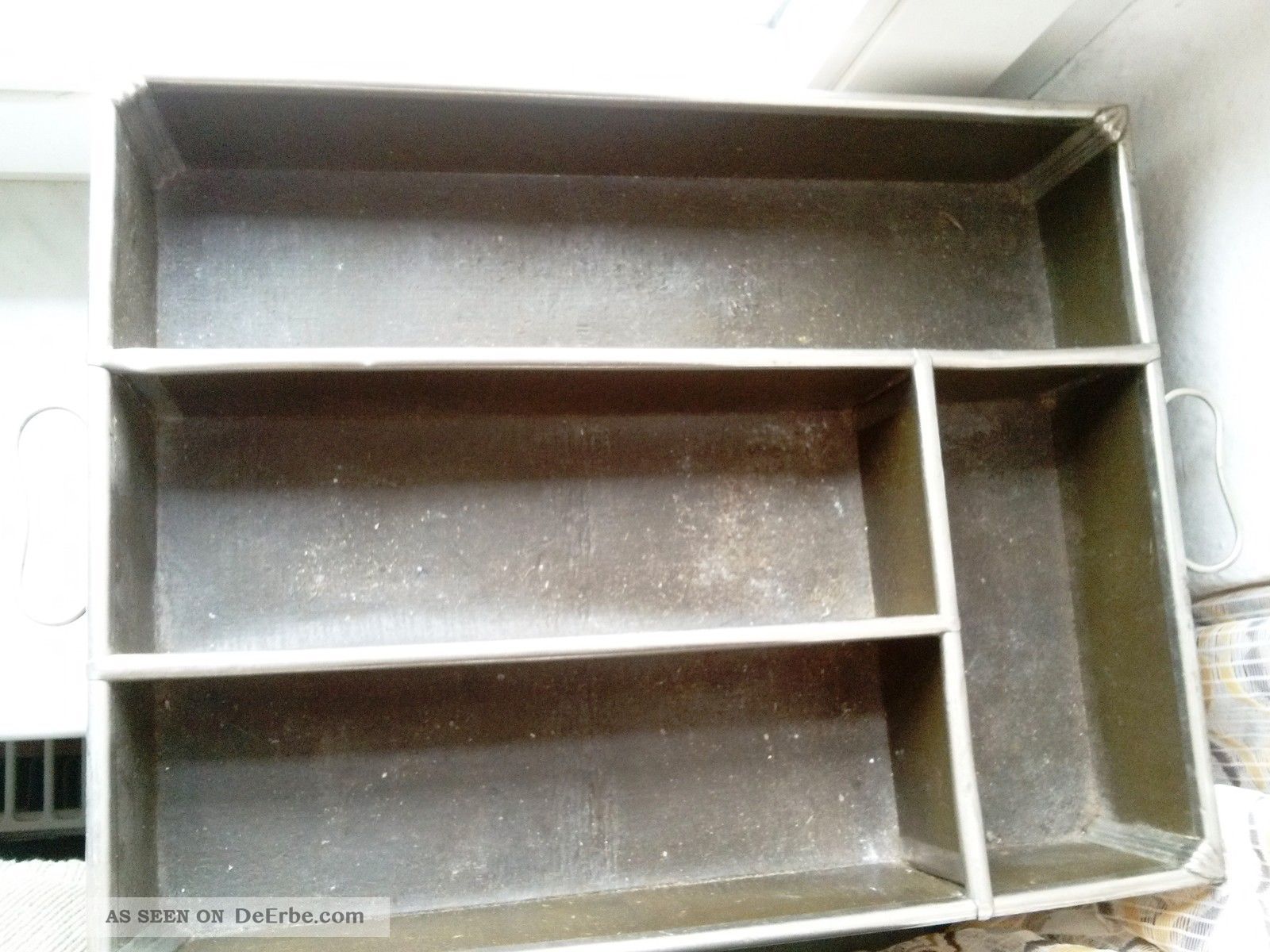 Sehr Alter Antik Vor 1945 Besteckkasten Mit 4 Fächer Gemarkt: G. A.