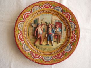 Antiker Orig.  Wunderschöner Geschnitzter Und Bemalter Wandteller Um 1900 Bild