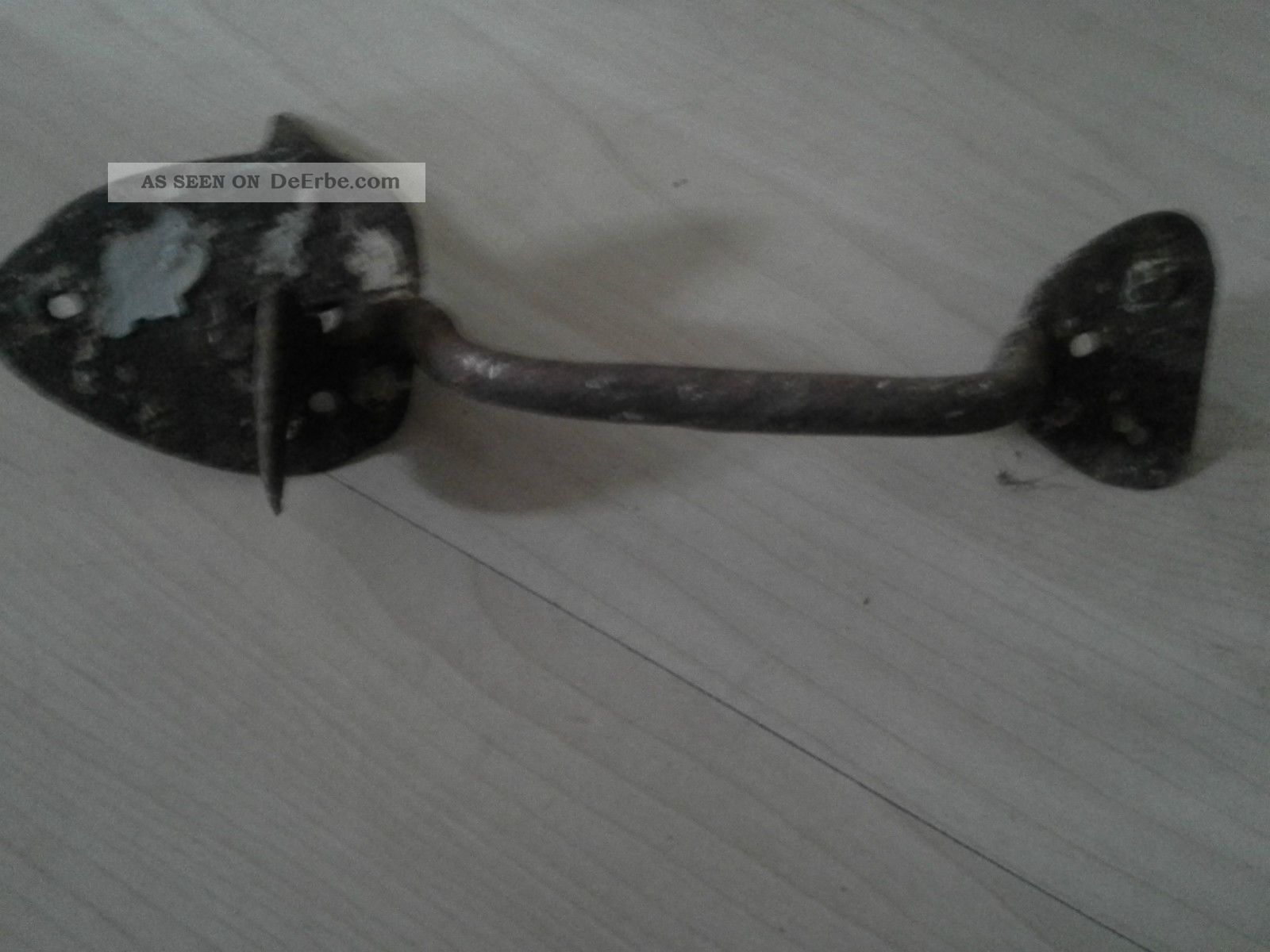 3 Alte Griffe Türgriff Beschläge Tür Eisen Geschmiedet Eisen Schmiedeeisen