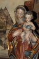 Schöne Antike Holzfigur Madonna Maria Mit Kind 72cm Heiligenfigur Südtirol Skulpturen & Kruzifixe Bild 1