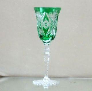 1 Jugendstil Römer,  Überfangglas,  Kristall,  Val St.  Lambert,  Kunstglas,  Grün Bild