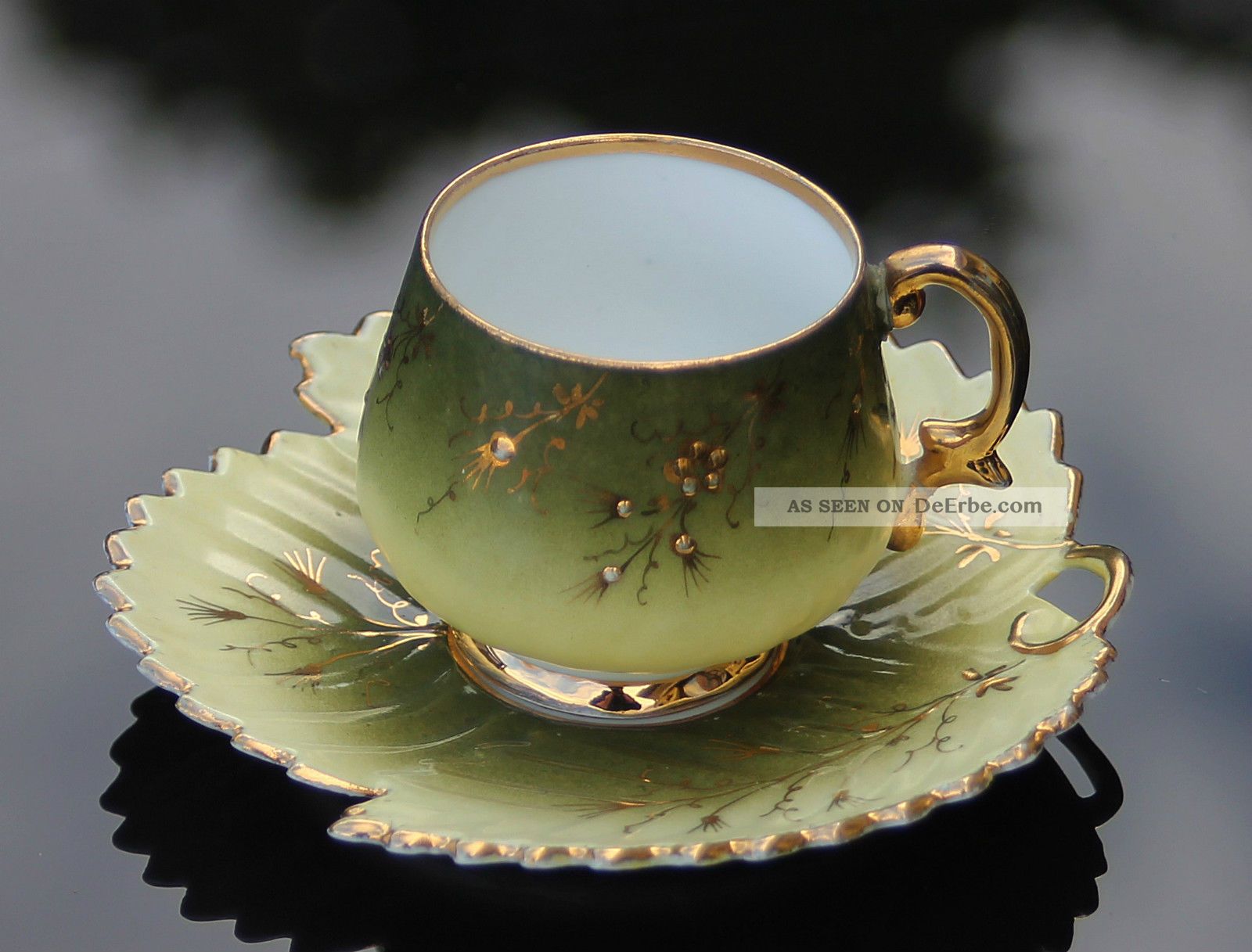Biedermeier Mokkatasse Mit Blumen Und Golddekor Selten Nr.  13 Nach Form & Funktion Bild