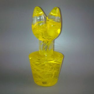 Massive Kosta Boda Glas - Skulptur Stilisierte Figur Blume Im Cachepot/blumentopf Bild