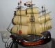 Altes Segelschiff Mit Leuchte Aus Holz - 3 - Mast - Segel - Sammlerwürdig Erhalten Maritime Dekoration Bild 2