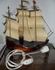 Altes Segelschiff Mit Leuchte Aus Holz - 3 - Mast - Segel - Sammlerwürdig Erhalten Maritime Dekoration Bild 4