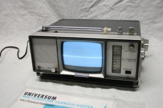 Antik Alt Universum Fk100r - Mini Rundfunk - Fernseh - Koffer,  Tragbar,  Von 1968 Bild