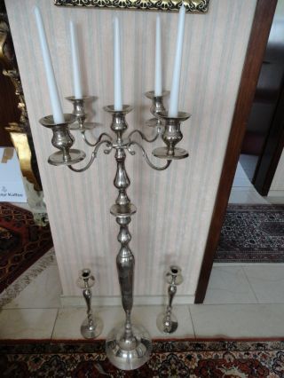 3 Große Kerzenständer Silber,  Shabby Chic,  Dekoration Bild