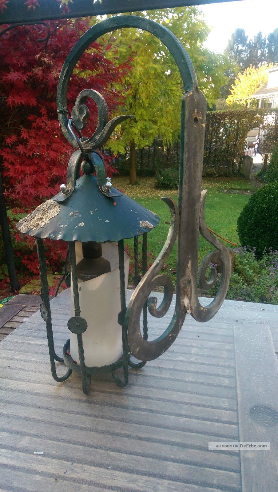 Lampe Außenlampe Alt Eisen Gefertigt nach 1945 Bild