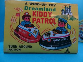 Dreamland Kiddy Patrol Fire Chief Vintage Tin Toy Republic Of China (taiwan) Bild