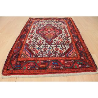 Alter Handgeknüpfter Hamedan Orient Teppich Rug Carpet Tapis 127x80cm Rug Bild