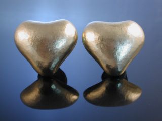 Golden Heart Ohrclipse Cada MÜnchen Sterling Silber 925 Herz Form Vintage Bild
