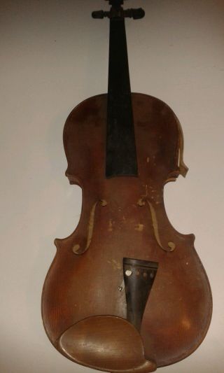 Alte Violine Mit Bogen.  Gestempelt Von Max Wunderlich. Bild
