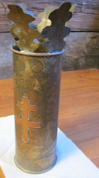 Kirchliche Vase Messing Mit Kupferkreuz Bild
