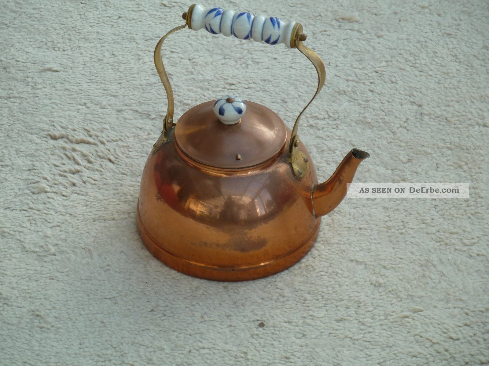 Kupfer,  Ofenkessel Wasserkessel Teekessel Ca.  2l - Sehr Gut Erhalten Kupfer Bild