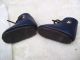 Alte Puppenkleidung Schuhe Vintage Dark Blue Shoes Socks 40 Cm Doll 4 1/2 Cm Original, gefertigt vor 1970 Bild 3