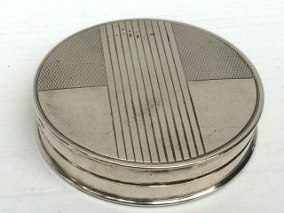 Silber 830 Antike Große Runde Pillendose,  Art Deco Muster,  Stabile Ausführung Bild