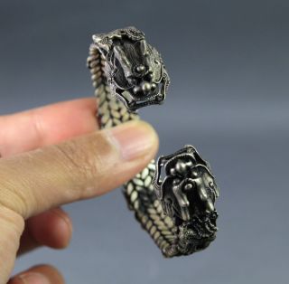 Collcetible Selten Armbänder Armreif Drache Aus Tibet Silber China Wohl 19.  Jhd Bild