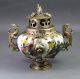 Prunk Räuchergefäß Dose Bronze Versilbert Porzellan Drachen Sign.  China Um 1900. Asiatika: China Bild 5