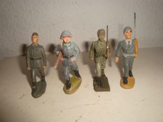 4 Seltene Elastolin,  Lineol Masse Soldaten,  Nva,  Bundeswehr,  Top Selten 7,  5 Cm,  Rar Bild