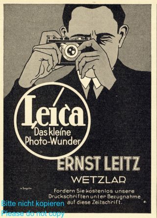 Kamera Leica Reklame 1929 Saget Leitz Wetzlar Photo Wunder Werbung Fotograf Ad Bild