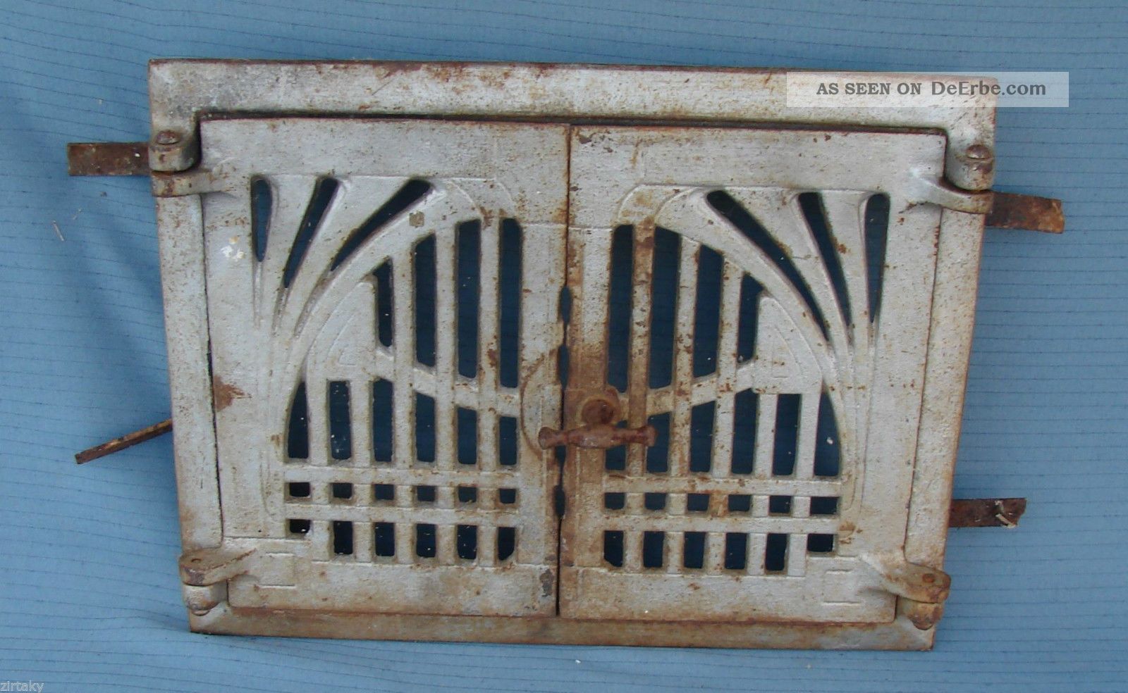 Ofentür Für Warmhaltefach 32,  5 X 25,  5 Cm Gusseisen Gründerzeit Jugendstil E2040 Original, vor 1960 gefertigt Bild