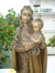 Gr.  Holzfigur - Heiligenfigur - Madonna Mit Kind - 51 Cm - Geschnitzt - Oberammergau? - Deko - Holzarbeiten Bild 1