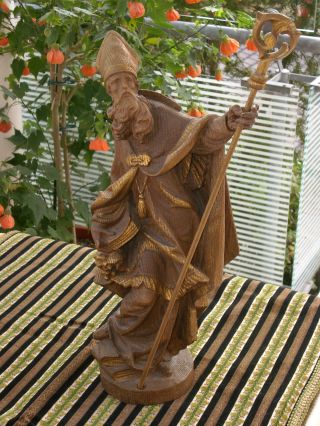 Holzfigur - Heiligenfigur - Bischof - Hl.  Urban - Südtirol? - Geschnitzt - Deko - Bild