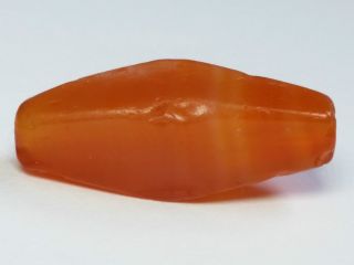Ancient Rare Faceted Carnelian Bead (22.  2mm X 10mm) Bild