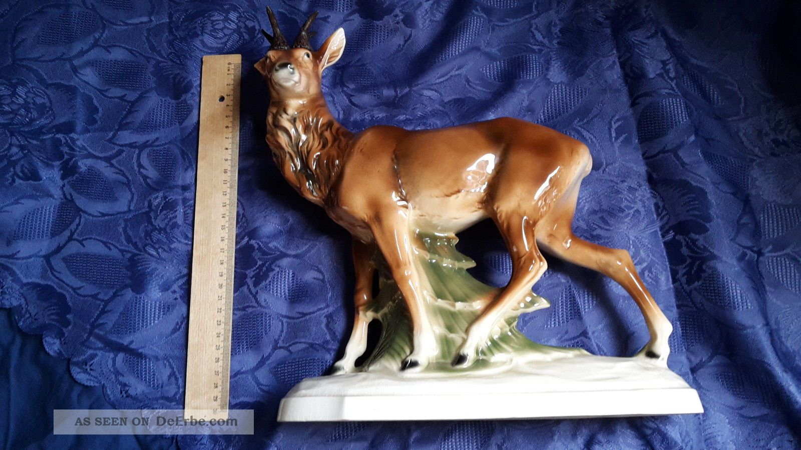 Sehr Großes Reh,  32cm Figur Aus Porzellan,  Ddr Deko,  Selten,  Ein Ohr Abgebrochen Figuren Bild
