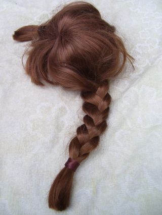 Alte Puppenteile Rotbraune Zoepfe Haar Perücke Vintage Doll Hair Wig 40 Cm Girl Bild
