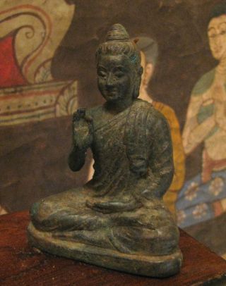 Buddha In Der Segnenden Pose,  Paang Ham Yat,  Lan - Na - Stil,  Sammelwürdig,  Alt Bild